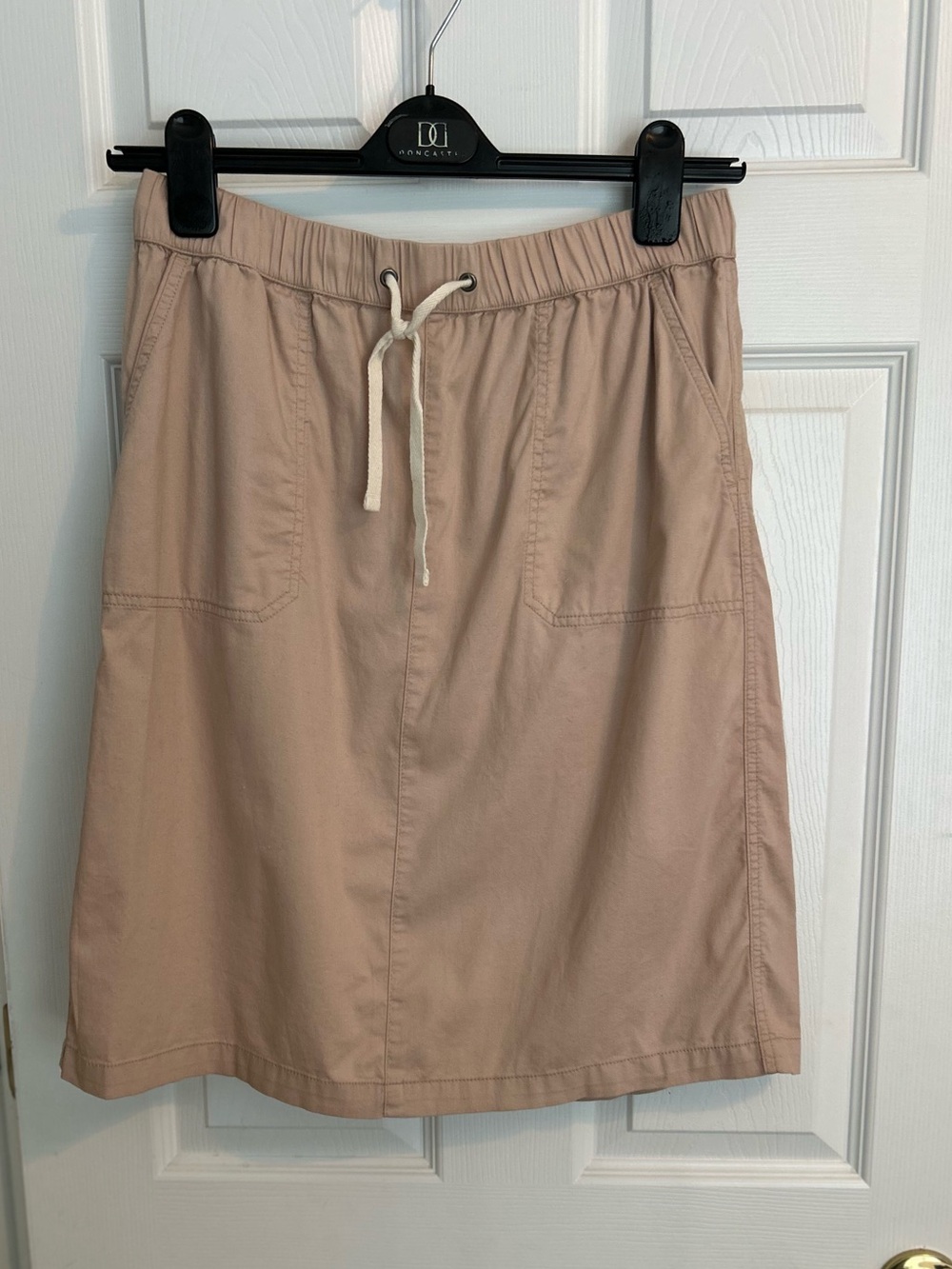 Pact Casual Drawstring A-Line Skirt in Beige